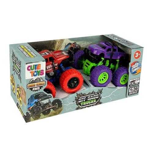 Carro super rodas com 02 unidades twist off-road Unitoys