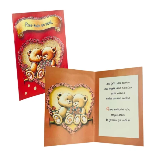 Cartão de mensagens com envelope diversos