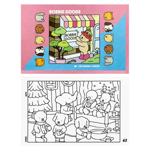 Cartão para colorir com 04 cards Bobbie Goods