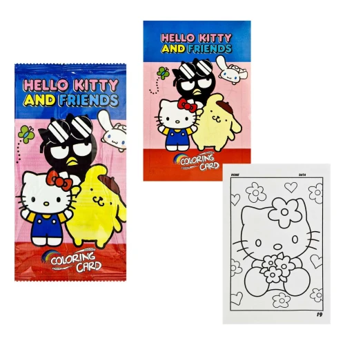 Cartão para colorir com 04 cards Hello Kitty