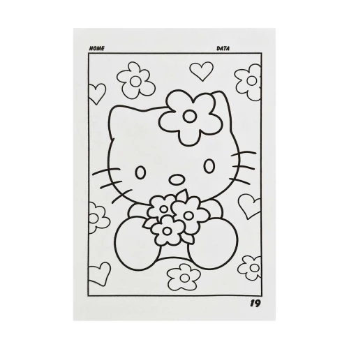 Cartão para colorir com 04 cards Hello Kitty