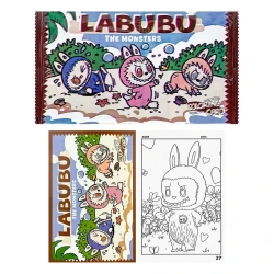 Cartão para colorir com 04 cards Labubu