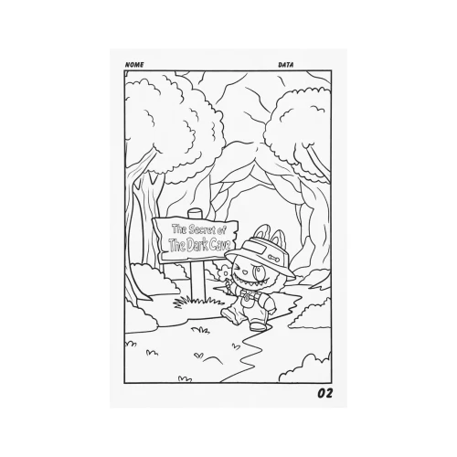 Cartão para colorir com 04 cards Labubu