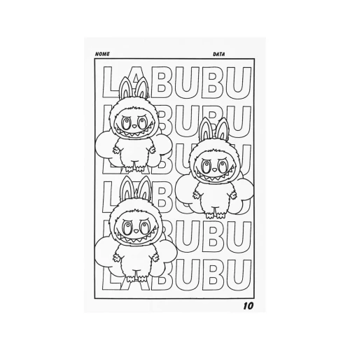 Cartão para colorir com 04 cards Labubu