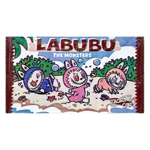 Cartão para colorir com 04 cards Labubu