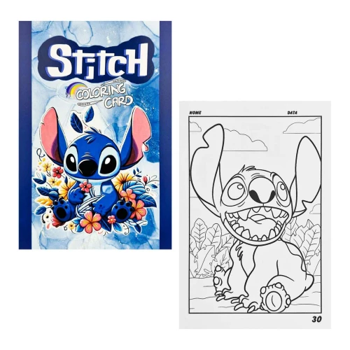 Cartão para colorir com 04 cards Stitch