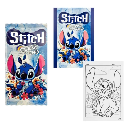 Cartão para colorir com 04 cards Stitch