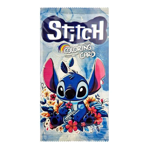 Cartão para colorir com 04 cards Stitch