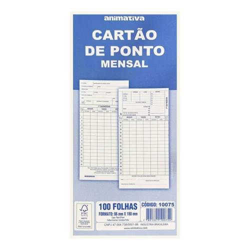 Cartão ponto pacote com 100 unidades Animativa