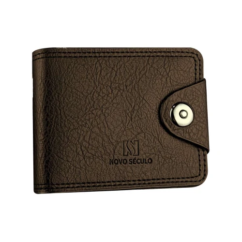 Carteira masculina com botão sintético 11x10cm Novo Século