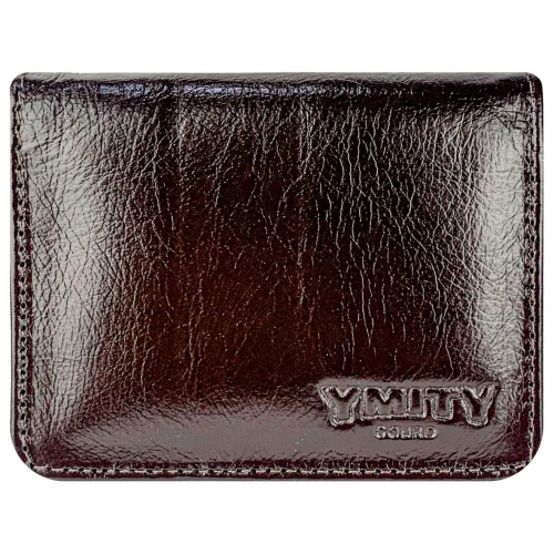 Carteira masculina de couro mini preta/marrom