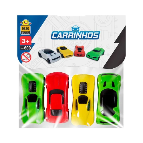 carrinho de plástico com 04 unidades sortidos