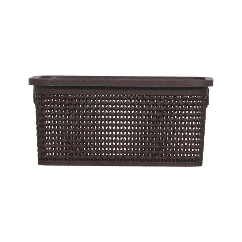 Cesto plastico rattan com tampa 38,7x26cm 15lts marrom rischioto Cesto plastico rattan com tampa 38,7x26cm 15lts marrom rischioto