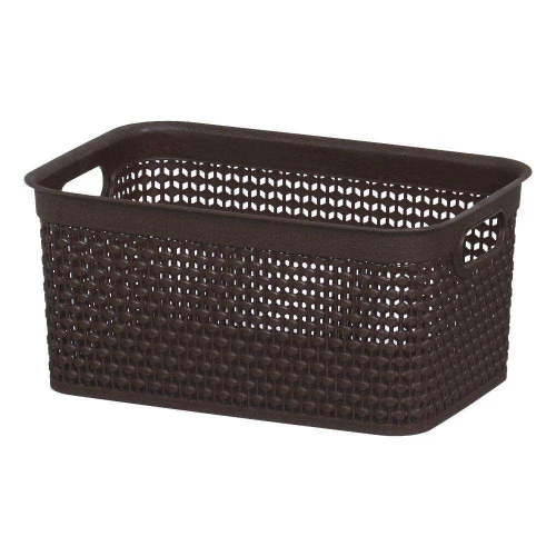 Cesto plastico rattan com tampa 38,7x26cm 15lts marrom rischioto Cesto plastico rattan com tampa 38,7x26cm 15lts marrom rischioto