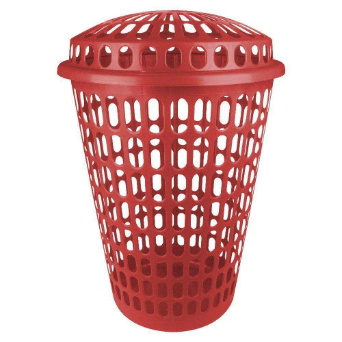 Cesto telado com tampa 60 litros redondo colorido Plásticos MB