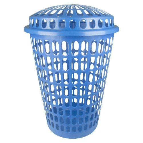 Cesto telado com tampa 60 litros redondo colorido Plásticos MB