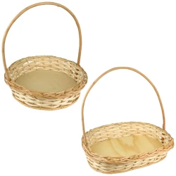 Cesta de vime padrão redonda/oval grande 37x10cm