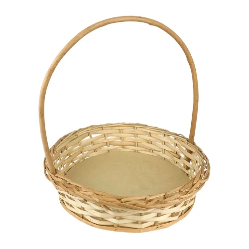 Cesta de vime padrão redonda/oval grande 37x10cm