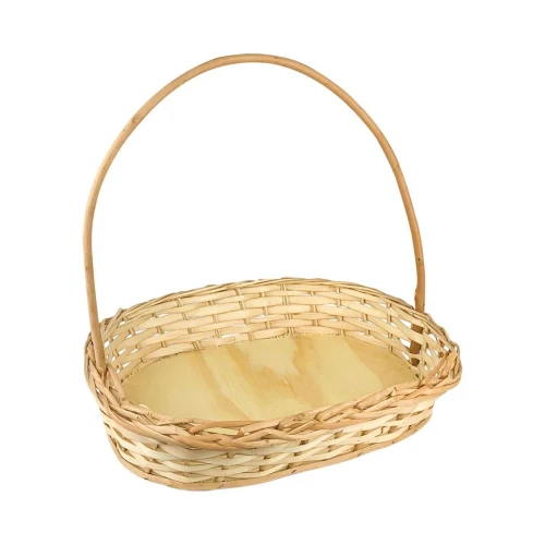 Cesta de vime padrão redonda/oval média 33x08cm