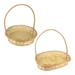 Cesta de vime padrão redonda/oval média 33x08cm