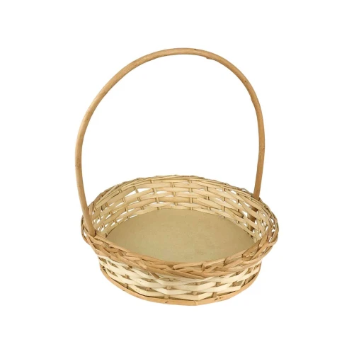Cesta de vime padrão redonda/oval pequena 30x07cm