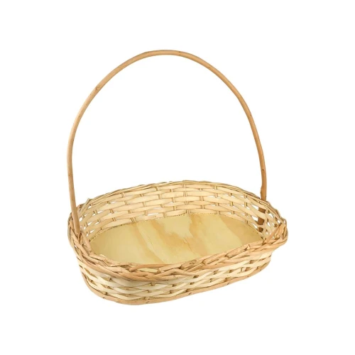 Cesta de vime padrão redonda/oval pequena 30x07cm
