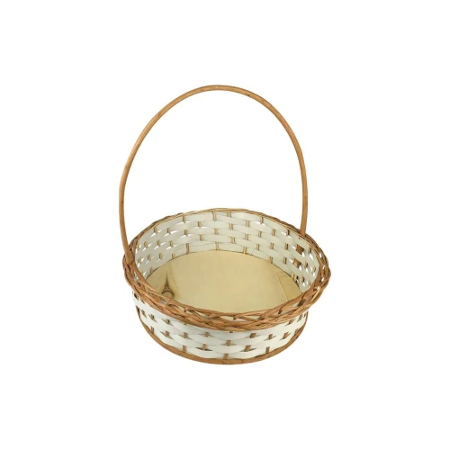 Cesta de vime sintética mini redonda/coração pequena 19x08cm