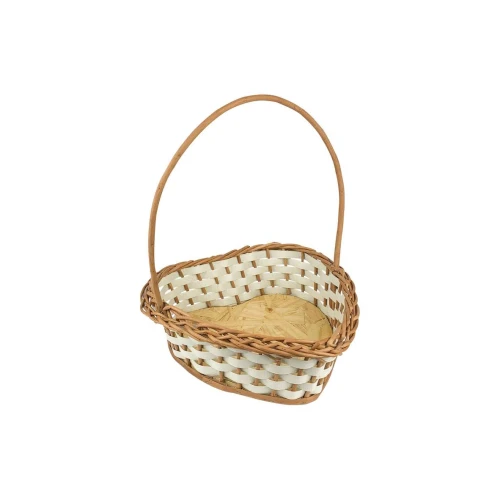 Cesta de vime sintética mini redonda/coração pequena 19x08cm