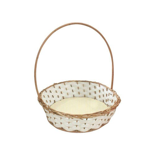 Cesta de vime sintética mini redonda/coração pequena 19x08cm