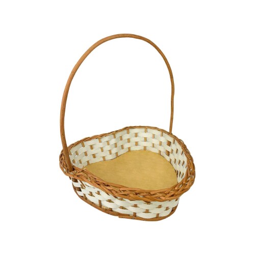 Cesta de vime sintética mini redonda/coração pequena 19x08cm