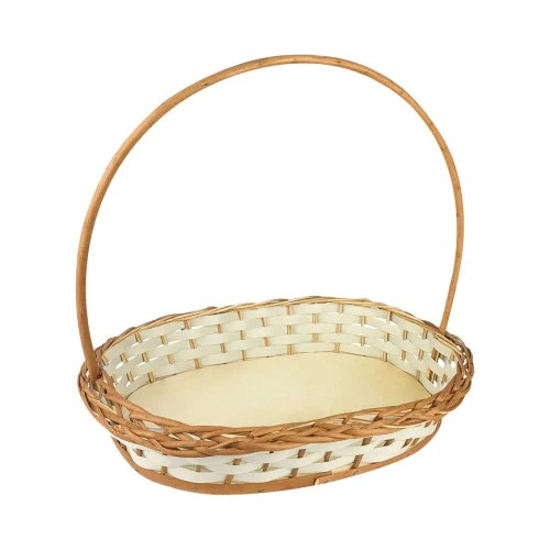 Cesta de vime sintética redonda/coração/oval grande 37x10cm