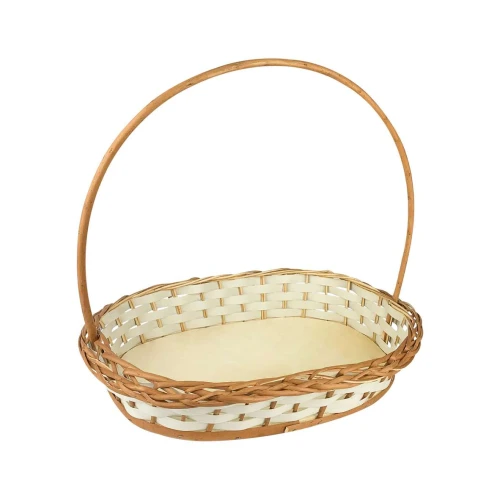 Cesta de vime sintética redonda/coração/oval média 33x09cm
