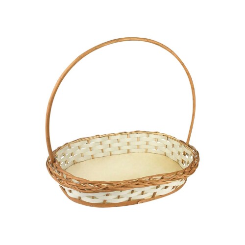 Cesta de vime sintética redonda/coração/oval pequena 29x08cm