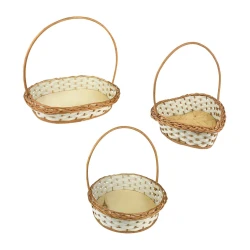 Cesta de vime sintética redonda/coração/oval pequena 29x08cm