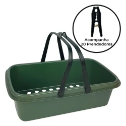 Cestinha para prendedor de roupa com 20 prendedores