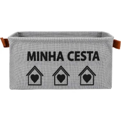 Cesto de lona organizador minha cesta 30x20x14cm
