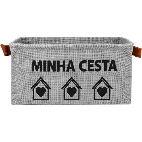 Cesto de lona organizador minha cesta 30x20x14cm Cesto de lona organizador minha cesta 30x20x14cm