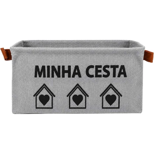 Cesto de lona organizador minha cesta 30x20x14cm