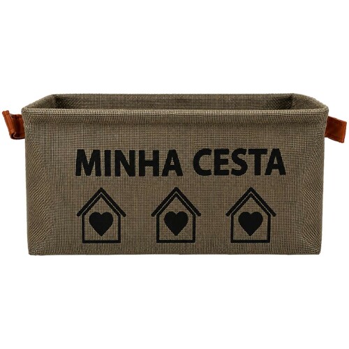 Cesto de lona organizador minha cesta 30x20x14cm Cesto de lona organizador minha cesta 30x20x14cm