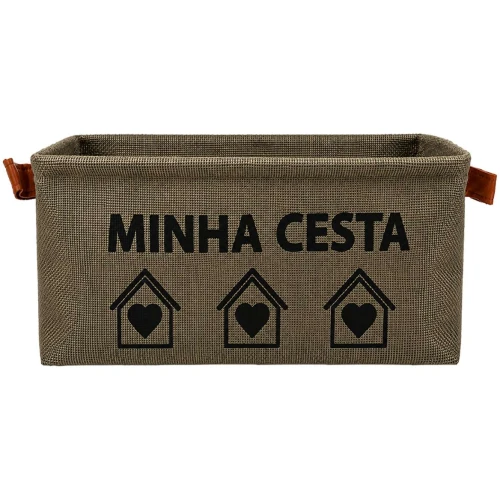 Cesto de lona organizador minha cesta 30x20x14cm Cesto de lona organizador minha cesta 30x20x14cm