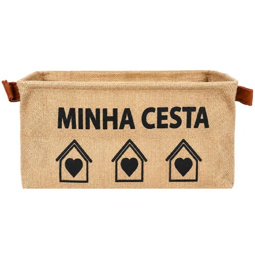 Cesto de lona organizador minha cesta 30x20x14cm Cesto de lona organizador minha cesta 30x20x14cm