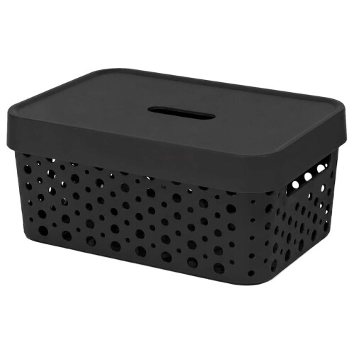 Cesto plástico com tampa 26,5x18x11,5cm 4,5l preta Cesto plástico com tampa 26,5x18x11,5cm 4,5l preta