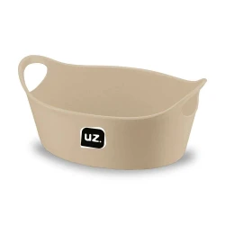 Cesto plástico multiuso oval bege 28x18cm Uz Utilidades
