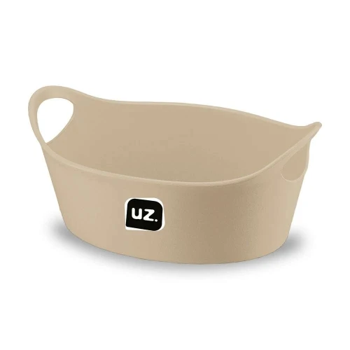 Cesto plástico multiuso oval bege 28x18cm Uz Utilidades