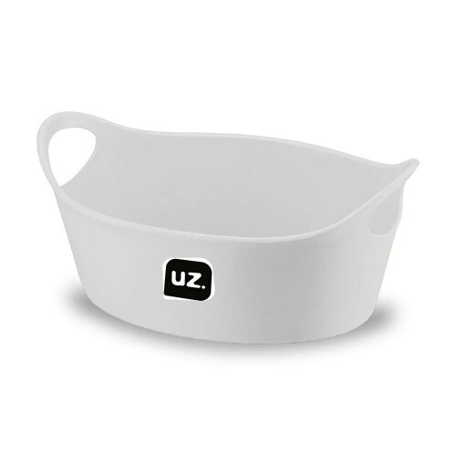 Cesto plástico multiuso oval branco 28x18cm Uz Utilidades