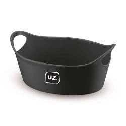 Cesto plástico multiuso oval preto 28x18cm Uz Utilidades