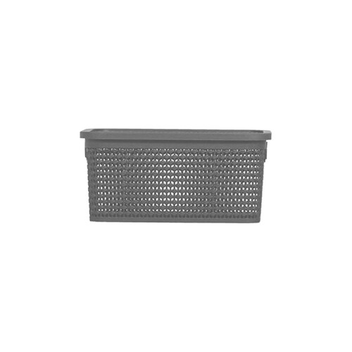Cesto plastico rattan com tampa 26,7x18cm 4lts