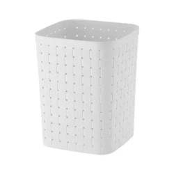 Cesto telado 09 litros rattan retangular branco Plasnorthon