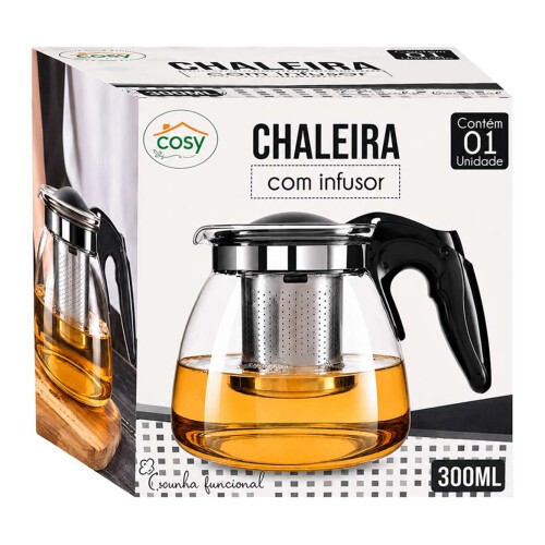 Chaleira de vidro com infusor 1000 ml Chaleira de vidro com infusor 1000 ml