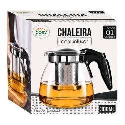Chaleira de vidro com infusor 700ml